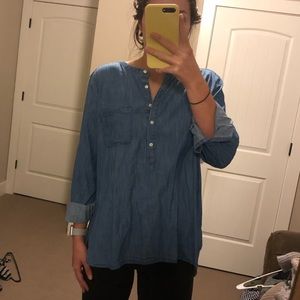 LOFT chambray tunic top